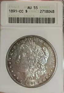 1891-CC ソープボックス ANACS AU55 モーガン シルバー ダラー