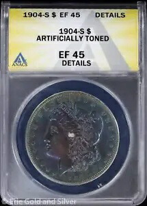 1904-S $1 モルガン シルバー ダラー ANACS EF 45 詳細 | XF