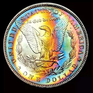 1887-P ANACS MS63 モーガン $ モンスター "PQ" カラフル レインボー トーニング (ビデオ)｜WORLD RESOURCE【KING店】