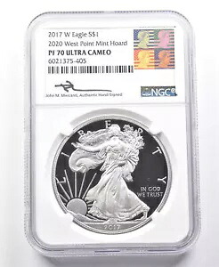 2017-W アメリカン シルバー イーグル ウエスト ポイント ミント ホード メルカンティ サイン PF70 NGC *2034｜WORLD RESOURCE【KING店】