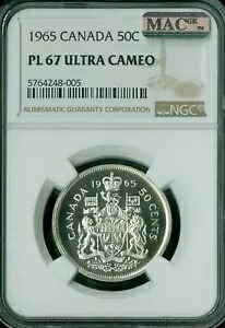 1965 カナダ 50 セント NGC PL67 ウルトラ カメオ 最高級グレード MAC スポットレス *｜WORLD RESOURCE【KING店】