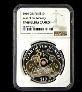 2016 ギルト フィジー S$ 10 イヤー オブ ザ モンキー NGC PF 68 ウルトラ カメオ 在庫あり｜WORLD RESOURCE【KING店】