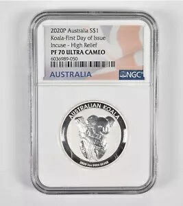 PF70UCAM 2020-P オーストラリア 1 ドル 1 オンス シルバー コアラ ハイレリーフ FDOI NGC *1429｜WORLD RESOURCE【KING店】