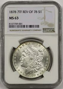 1878 7TF 1878 モルガン ドル 1 ドルの反転 MS 63 NGC Rev 78|WORLD RESOURCE【KING店】