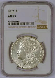 1892 年フィラデルフィア造幣局のモーガン シルバー ダラー コイン、NGC によるグレード AU55｜WORLD RESOURCE【KING店】 101,750円