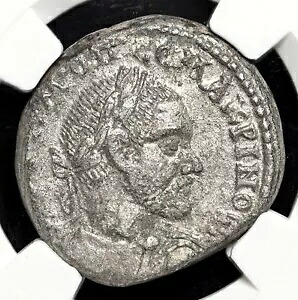 カルラエ。マクリヌス、西暦217年から218年。ビロン・テトラドラクマ、イーグル、NGC XF|WORLD RESOURCE【KING店】