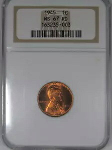 1945 1C NGC MS 67 RD リンカーン小麦セント [003]｜WORLD RESOURCE【KING店】