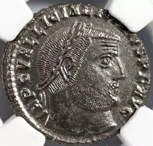 リキニウス 1 世 ローマ帝国 ヌムス NGC MS 古代保守者 イーグルマン シルバーリング｜WORLD RESOURCE【KING店】