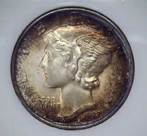 1937 マーキュリー ダイム - NGC MS66FB 初期ホルダー - 鮮やかな色のデュアルトーンの美しさ｜WORLD RESOURCE【KING店】