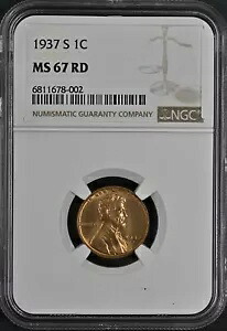1937-S 1C RD リンカーン小麦 1 セント NGC MS67RD 6811678-002｜WORLD RESOURCE【KING店】