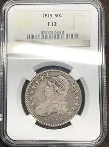 1813 キャップド バスト ハーフ 50c F12 NGC - オリジナル PQ｜WORLD RESOURCE【KING店】