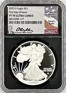 2023 S FDOI NGC PF70 1オンス シルバー イーグル デビッド ライダー シグネチャー コイン|WORLD RESOURCE【KING店】