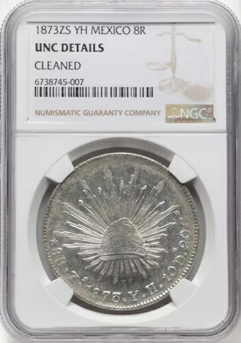 メキシコ サカテカス造幣局 1873-ZsYH 8 レアル シルバー コイン、NGC 認定 UNC。詳細｜WORLD RESOURCE【KING店】