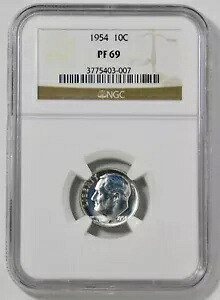 1954 シルバー ルーズベルト ダイム ビッググレード! NGC ジェム プルーフ 69|WORLD RESOURCE【KING店】