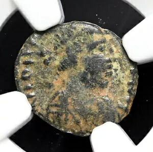ローマ帝国。ヨハネス、西暦 423 ~ 425 年。 AE Nummus、レアな簒奪者、NGC Fine|WORLD RESOURCE【KING店】