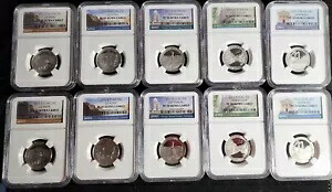 2011 10 コイン イヤー セット シルバー/クラッド ワシントン クォーター ステートフッド NGC PF70。 SC235|WORLD RESOURCE【KING店】