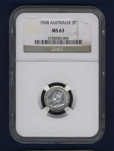 オーストラリア 1928 スリーペンス シルバー コイン、未流通認定 NGC MS-63 を選択｜WORLD RESOURCE【KING店】