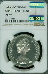 1965 SB ブラント 5 カナダ シルバー $1 ドル NGC PL67 PQ MAC 最高級 & スポットレス *|WORLD RESOURCE【KING店】