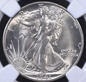 1941 S ウォーキング リバティ ハーフダラー NGC MS 64 フロスティ ホワイト ベリー チョイス キー デート|WORLD RESOURCE【KING店】