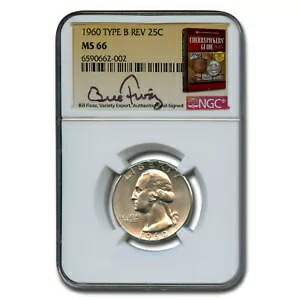 1960 ワシントン クォーター MS-66 NGC (タイプ B、フィバス)|WORLD RESOURCE【KING店】