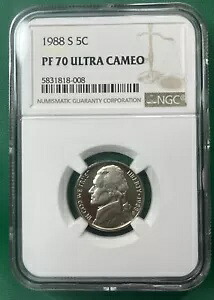 1988-S ジェファーソン ニッケル NGC PF 70 ウルトラ カメオ トップ ポップ|WORLD RESOURCE【KING店】