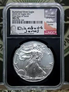 2020 "W" バーニッシュ アメリカン 1オンス シルバー イーグル NGC MS70 FDOI #164EC "JONES" ECC&C|WORLD RESOURCE【KING店】