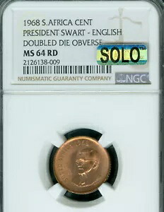 1968 DDO SOUTH AFRICA ENGLISH CENT NGC MS64 RD MAC SOLO FINEST & SPOTLESS *|WORLD RESOURCE【KING店】