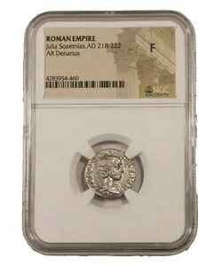 NGC F ローマン AR デナリウス ジュリア ソエミアス AD218-222 NGC エンシェント認定ファイン｜WORLD RESOURCE【KING店】