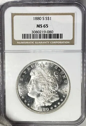 GEM BU 1880-S モーガン シルバー ダラー NGC MS65 美しいブレザー!ビデオを見る WCBZ