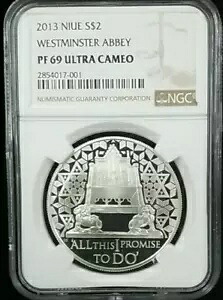 2013 ニウエ S$2 ウェストミンスター寺院 キリスト教会 シルバー NGC PF 69 プルーフ｜WORLD RESOURCE【KING店】