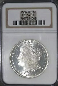 1884-O モーガン シルバー $1 ドル NGC 認定 MS 64 PL プルーフライク US コイン #529｜WORLD RESOURCE【KING店】