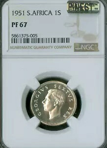 1951 南アフリカ シルバー シリング NGC PF67 MAC スポットレス カメオ *｜WORLD RESOURCE【KING店】