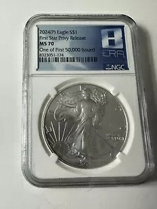 2024 P 1 オンス アメリカン シルバー イーグル FIRST STAR Privy NGC MS70 先着 50,000 個のうちの 1 個｜WORLD RESOURCE【KING店】