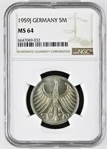 J 387 5 マーク 1959 年から J NGC MS 64 KM060-｜WORLD RESOURCE【KING店】