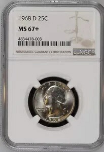 1968-D 25C ワシントン クォーター ダラー NGC MS67+ 4834478-003｜WORLD RESOURCE【KING店】 130,900円