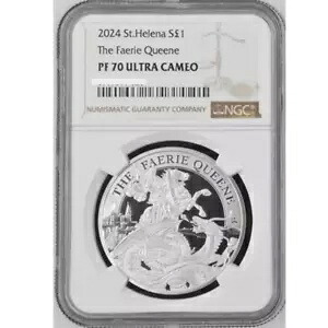 2024 ヘレナ フェアリー クイーン レッドクロス アンド ザ ドラゴン 1オンス シルバー コイン NGC PF 70｜WORLD RESOURCE【KING店】