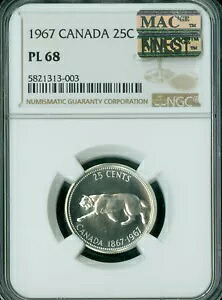 1967 カナダ 25 セント NGC MS68 PL PQ MAC 最高級グレード レア MAC スポットレス。｜WORLD RESOURCE【KING店】 133,100円