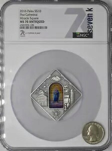 2016 パラオ $10 ピサ大聖堂 ミラクル スクエア NGC 7K MS70 アンティーク加工 ?COINGIANTS?|WORLD RESOURCE【KING店】
