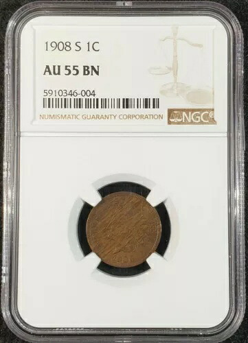 1908-S インディアン ヘッド セント NGC AU55 5910346-004 極上コイン レア｜WORLD RESOURCE【KING店】
