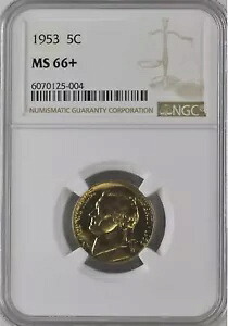 1953 5C ジェファーソン ニッケル NGC MS66+ 6070125-004|WORLD RESOURCE【KING店】
