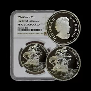 カナダ。 2004、1 ドル、シルバー - NGC PF70 - トップ ポップ ?? 最初のフランス入植地｜WORLD RESOURCE【KING店】