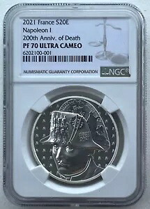 NGC PF70 フランス 2021 ナポレオン没後 200 周年記念銀貨 20 ユーロ 1オンス|WORLD RESOURCE【KING店】