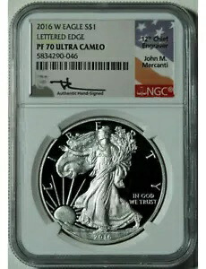 2016-W シルバー イーグル レタード エッジ NGC PF70 UCAM Mercanti｜WORLD RESOURCE【KING店】