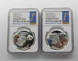 NGC PF70 FDOI 中国 2023 国立公園パンダ鹿銀貨 2×30g|WORLD RESOURCE【KING店】