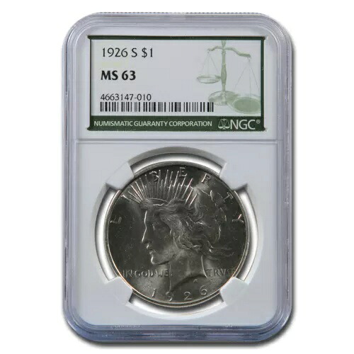 1926-S ピースダラー MS-63 NGC (グリーンラベル)｜WORLD RESOURCE【KING店】