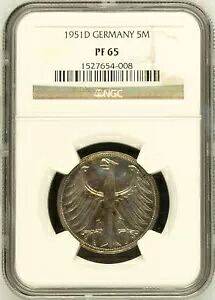 ドイツ連邦共和国 5 マーク プルーフ。 1951-D PF65 NGC｜WORLD RESOURCE【KING店】