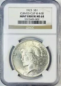 1923 ピースダラー NGC MS-64 1923 カーブクリップ @ 4:00 ミントエラー｜WORLD RESOURCE【KING店】