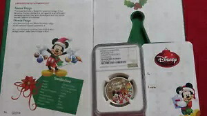 2015 1 オンス ディズニー ミッキーマウス クリスマス カラー化 COA OGP .999 シルバー NGC PR69|WORLD RESOURCE【KING店】