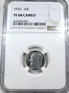 1953 プルーフ シルバー ルーズベルト ダイム グレーディング NGC PF68 カメオ｜WORLD RESOURCE【KING店】