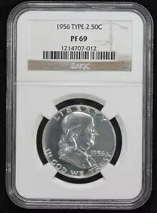 1956 タイプ 2 プルーフ フランクリン ハーフダラー NGC PF-69 4I0C｜WORLD RESOURCE【KING店】